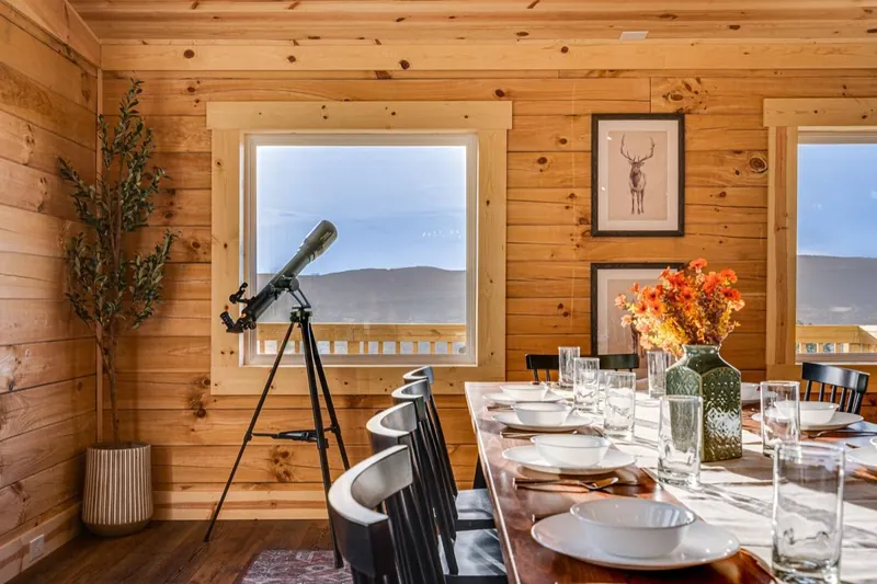 Telescope at the dining room window