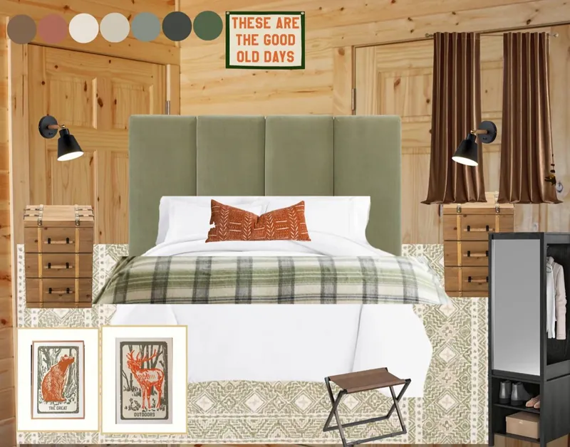 Forest plaid design board